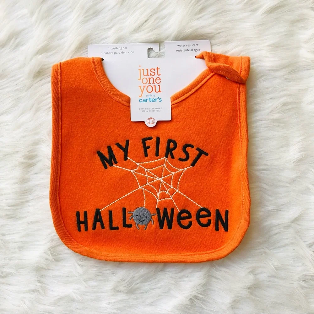 Baby's My First Halloween Orange Bib